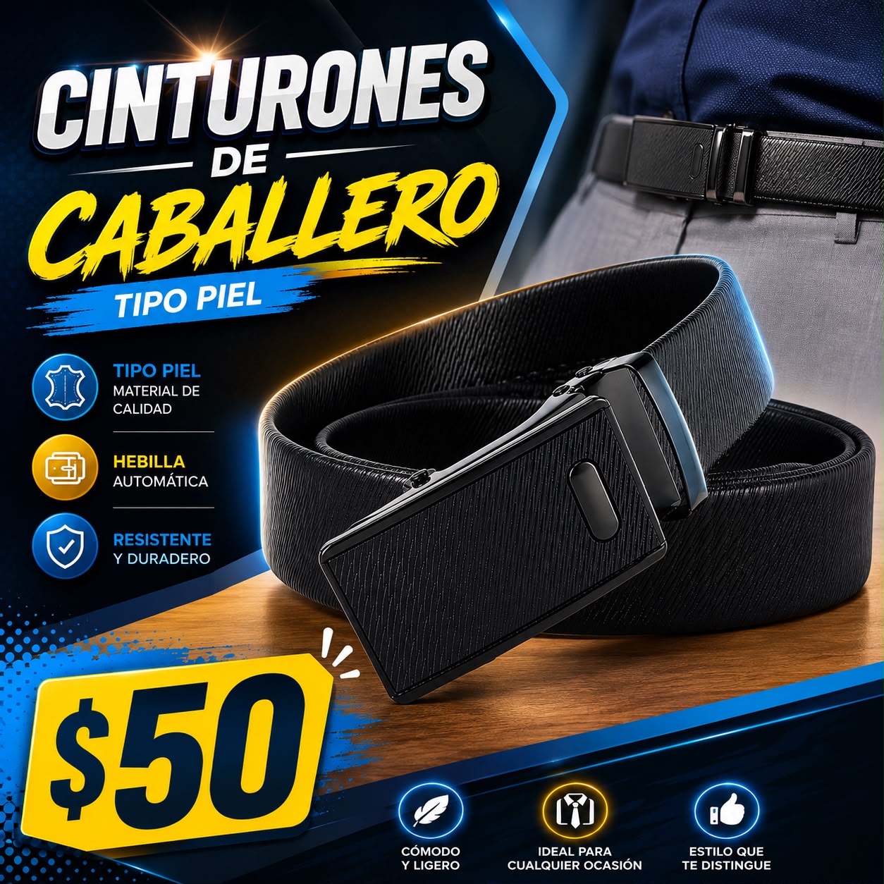 CINTURON CABALLERO TIPO PIEL